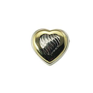 Vintage David Yurman Sterling 18 Karat Yellow Gold Heart Pin/Brooch #11521